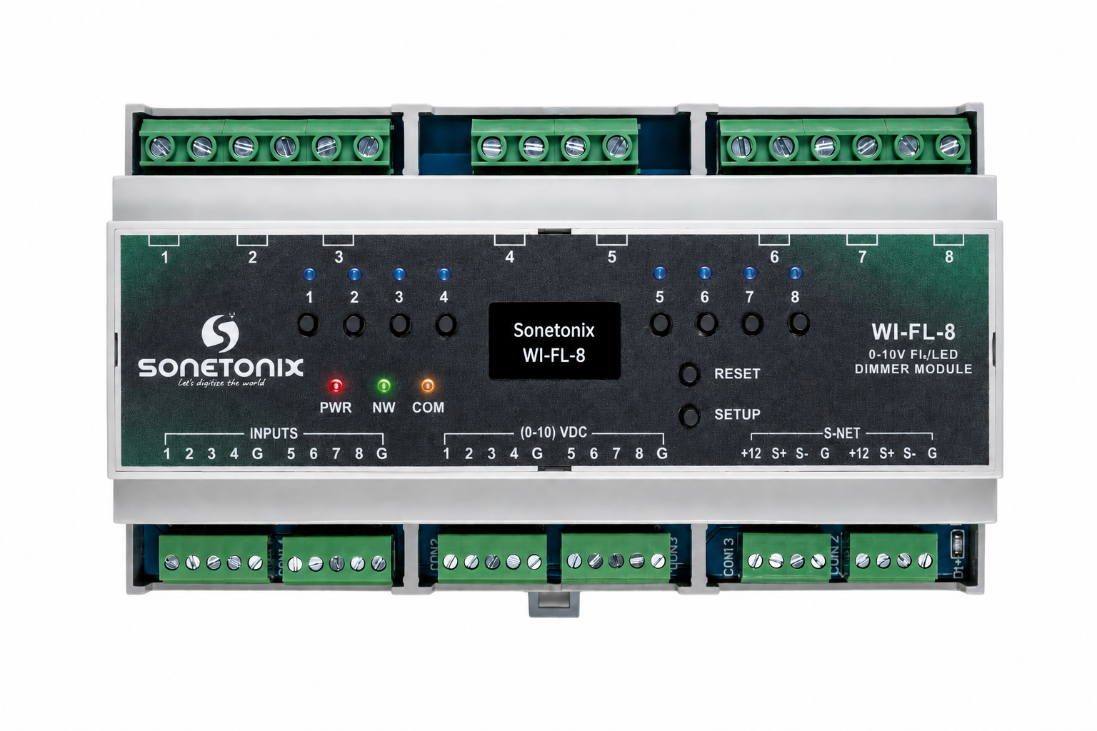 Fluorescent / 0-10V Dimmer 8 Channel DIN Rail